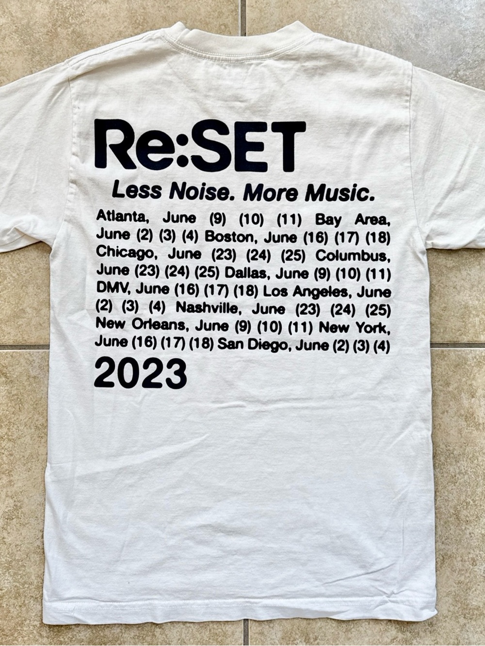 Re:Set Less Noise More Music 2023 Music Series T-shirt Size Small FAST SHIPPING